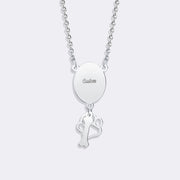 Custom Oval Pendant Photo Memorial Necklace with Paw&Bone Charm– Personalized Pet Gift