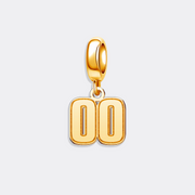 Custom Gold Sports Number Charm Pendant for Bracelet