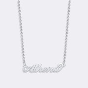 Custom Name Pendant Necklace, Silver Chain Link Necklace