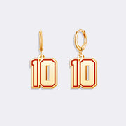 Custom Design Number Hoop Earrings, Drop Number Beautiful Earrings