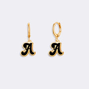 Custom Design Name Letter Earrings, Gold Drop Alphabet Earrings