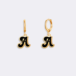 Custom Design Name Letter Earrings, Gold Drop Alphabet Earrings
