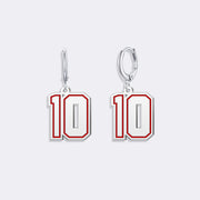 Custom Design Number Hoop Earrings, Drop Number Beautiful Earrings