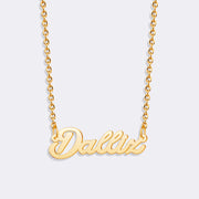 Customized Stylish Name Pendant Necklace, Gold Chain Necklace