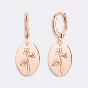 Custom Birthflower Earrings, Durable Stylish Drop Earrings For Women