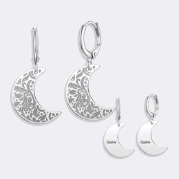 Half Moon Hoop Earrings, Custom Name Classy Earrings for Girl