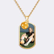 Custom Sports Pendant Photo Necklace with Soccer Charm – Personalized Gift
