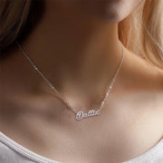 Customized Stylish Name Pendant Necklace, Gold Chain Necklace