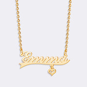 Custom Made Heart Name Necklace, Gold Chain Necklaces for Women