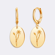 Custom Birthflower Earrings, Durable Stylish Drop Earrings For Women