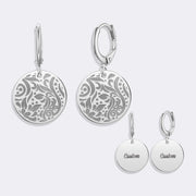 Circle Hoop Earrings, Custom Name Elegant Earrings for Women