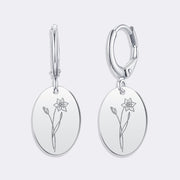 Custom Birthflower Earrings, Durable Stylish Drop Earrings For Women