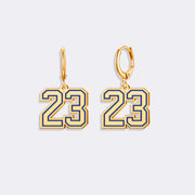 Custom Design Number Hoop Earrings, Drop Number Beautiful Earrings