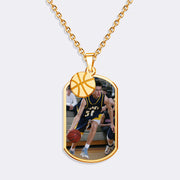 Custom Sports Pendant Photo Necklace with Basketball Charm – Personalized Gift