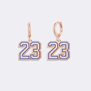 Custom Design Number Hoop Earrings, Drop Number Beautiful Earrings