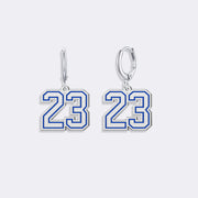 Custom Design Number Hoop Earrings, Drop Number Beautiful Earrings