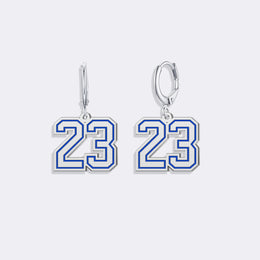 Custom Design Number Hoop Earrings, Drop Number Beautiful Earrings