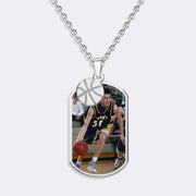 Custom Sports Pendant Photo Necklace with Basketball Charm – Personalized Gift