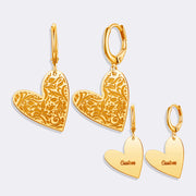 Heart Shaped Hoop Earrings, Beautiful Custom Name Stylish Earrings
