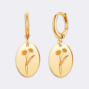 Custom Birthflower Earrings, Durable Stylish Drop Earrings For Women