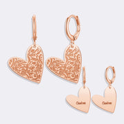 Heart Shaped Hoop Earrings, Beautiful Custom Name Stylish Earrings