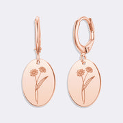 Custom Birthflower Earrings, Durable Stylish Drop Earrings For Women