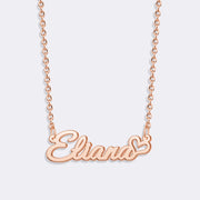 Personalized White Gold Name Heart Necklace For Women