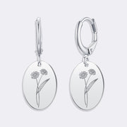 Custom Birthflower Earrings, Durable Stylish Drop Earrings For Women