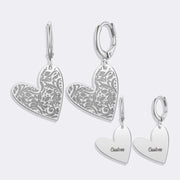 Heart Shaped Hoop Earrings, Beautiful Custom Name Stylish Earrings