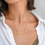 Personalized White Gold Name Heart Necklace For Women