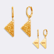 Triangle Hoop Earrings, Minimalist Custom Name Exaggerated Earrings