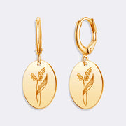 Custom Birthflower Earrings, Durable Stylish Drop Earrings For Women