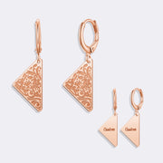 Triangle Hoop Earrings, Minimalist Custom Name Exaggerated Earrings