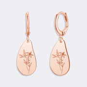 Custom Birthflower Earrings, Personalized Hoop Earrings, Birthday Earrings