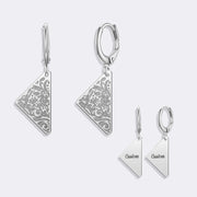 Triangle Hoop Earrings, Minimalist Custom Name Exaggerated Earrings