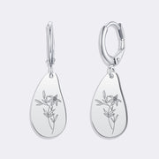 Custom Birthflower Earrings, Personalized Hoop Earrings, Birthday Earrings