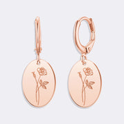 Custom Birthflower Earrings, Durable Stylish Drop Earrings For Women