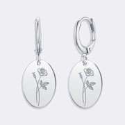 Custom Birthflower Earrings, Durable Stylish Drop Earrings For Women