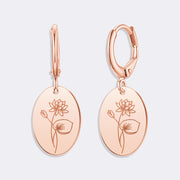 Custom Birthflower Earrings, Durable Stylish Drop Earrings For Women