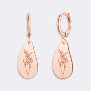 Custom Birthflower Earrings, Personalized Hoop Earrings, Birthday Earrings