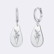 Custom Birthflower Earrings, Personalized Hoop Earrings, Birthday Earrings