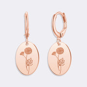 Custom Birthflower Earrings, Durable Stylish Drop Earrings For Women