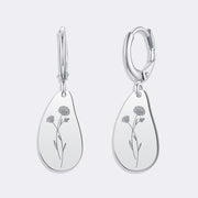 Custom Birthflower Earrings, Personalized Hoop Earrings, Birthday Earrings