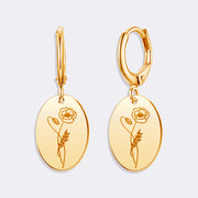 Custom Birthflower Earrings, Durable Stylish Drop Earrings For Women