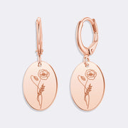 Custom Birthflower Earrings, Durable Stylish Drop Earrings For Women