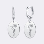 Custom Birthflower Earrings, Durable Stylish Drop Earrings For Women