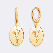 Custom Birthflower Earrings, Durable Stylish Drop Earrings For Women
