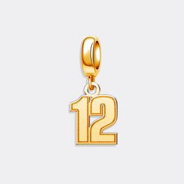 Custom Gold Sports Number Charm Pendant for Bracelet