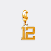 Custom Sports Number Charm Pendant for Bracelet