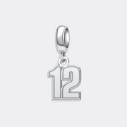 Custom Gold Sports Number Charm Pendant for Bracelet